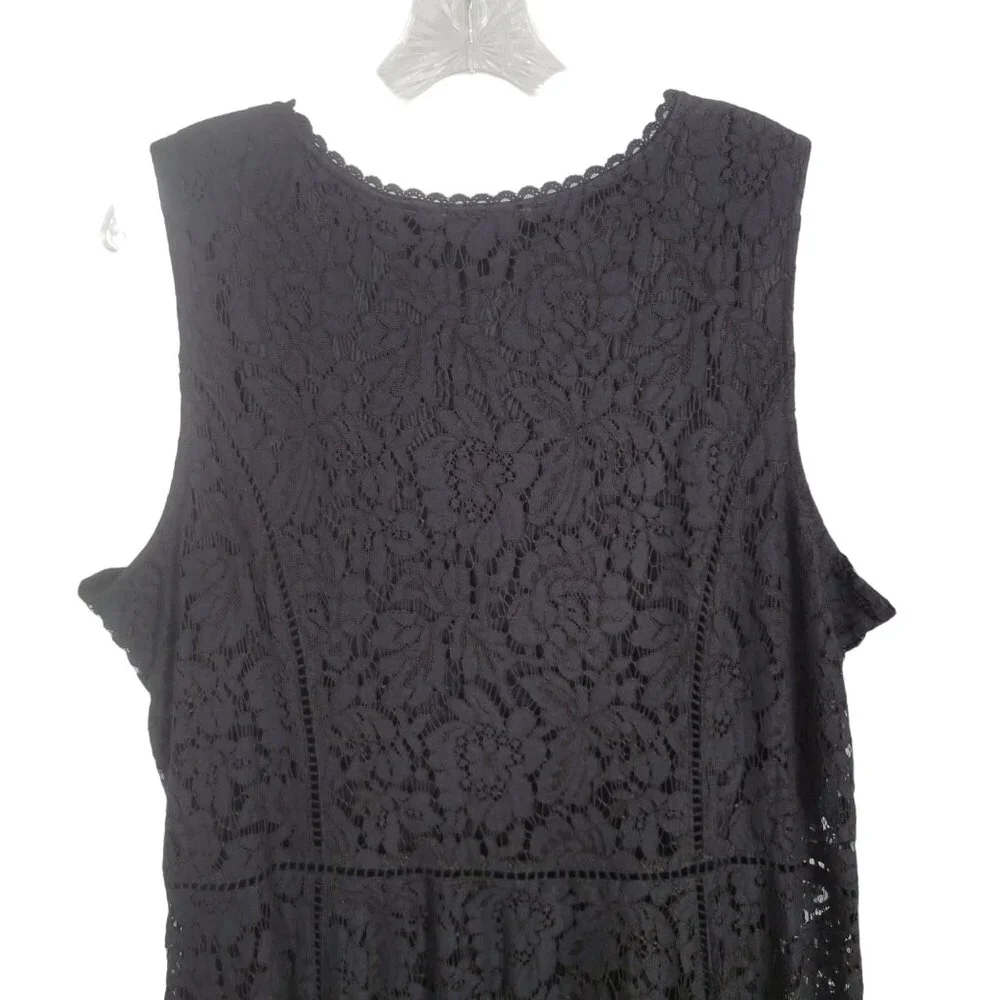 Isaac Mizrahi Live! Size XL Dress Lace WhimsiGoth Witchy Handkerchief Hem Flared - Picture 5 of 11